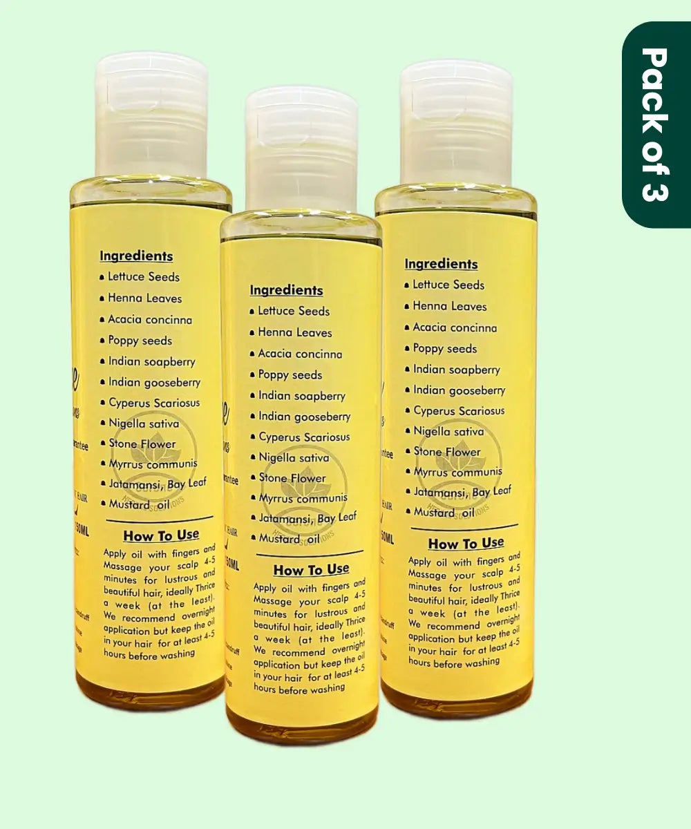 Hair Oil - 15+ Herbs In One Organic Hair Oil, 150ml ( pack of 3 )